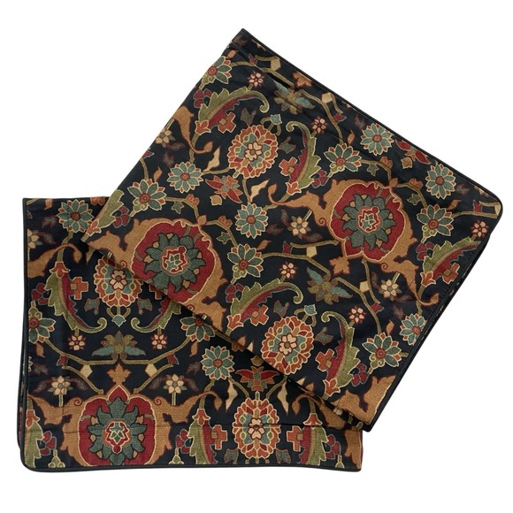 Vtg Chaps Ralph Lauren 2 Brompton Hall Jacobean Standard Shams Cases Traditional - Picture 1 of 10